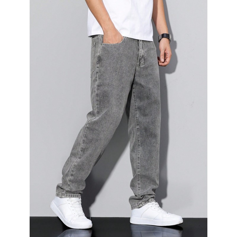 Men's Casual Distressed Tapered Denim Jeans