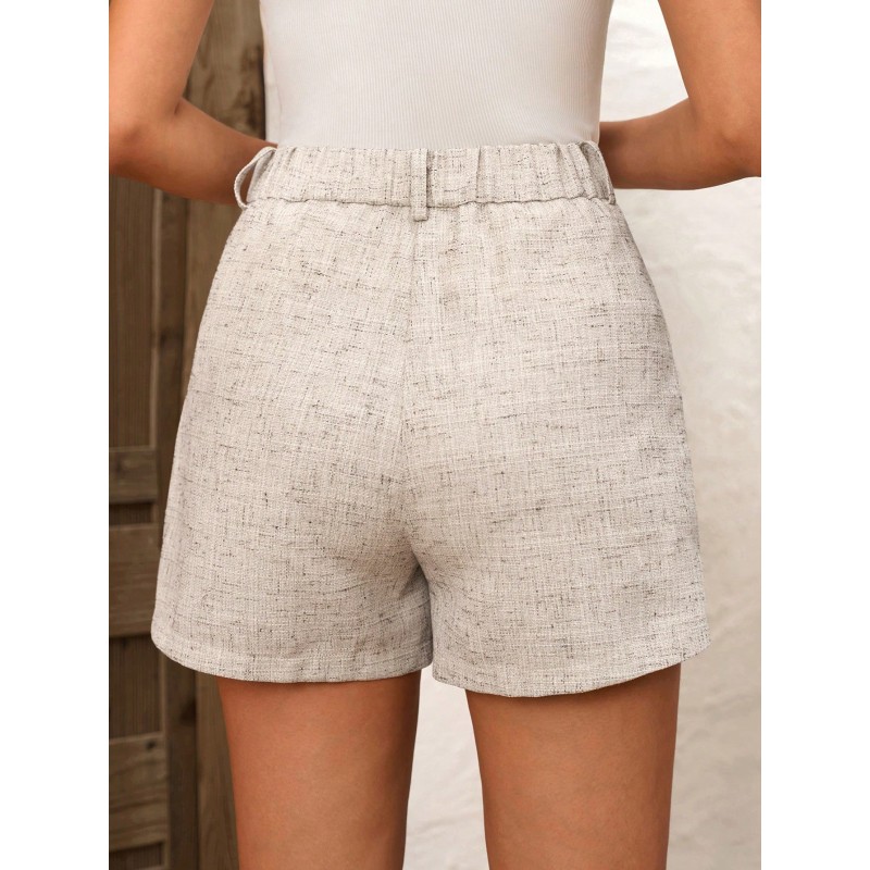 Women's Fashionable Casual Linen Bamboo Knot Elegant Linen Shorts